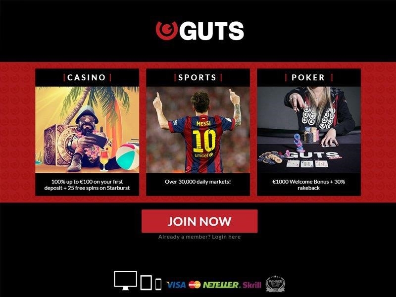 Guts Casino Welcome Bonus